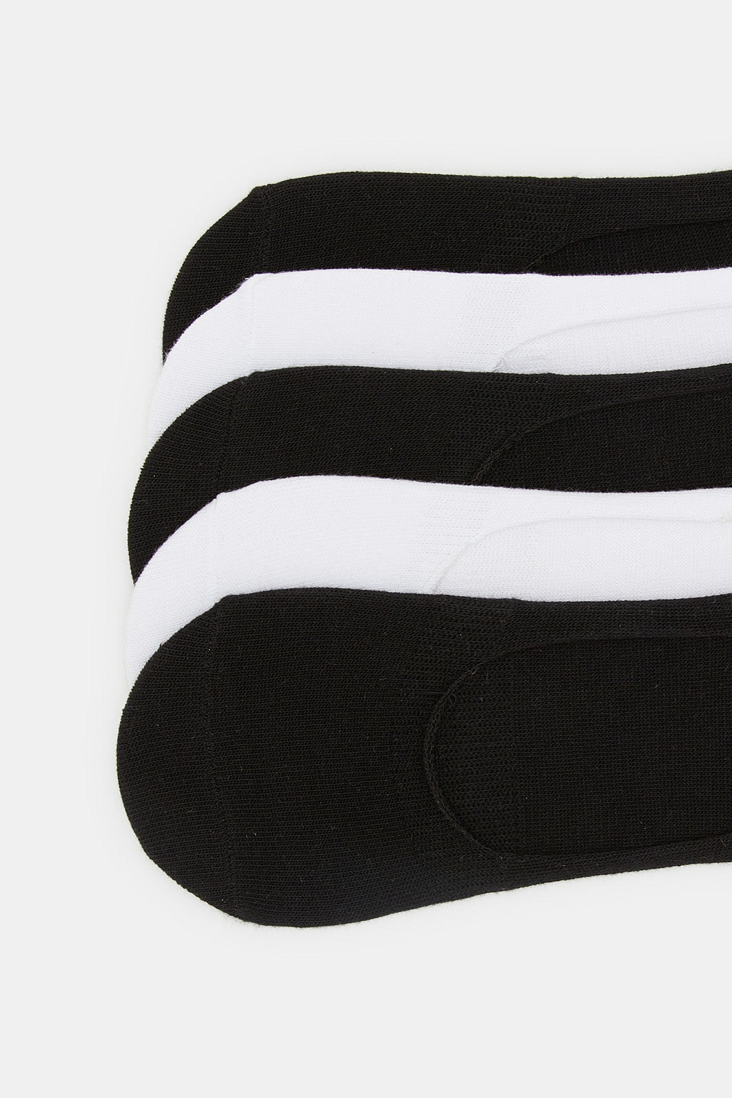 Women Black And White Basics Invisible Socks (Pack of 5)