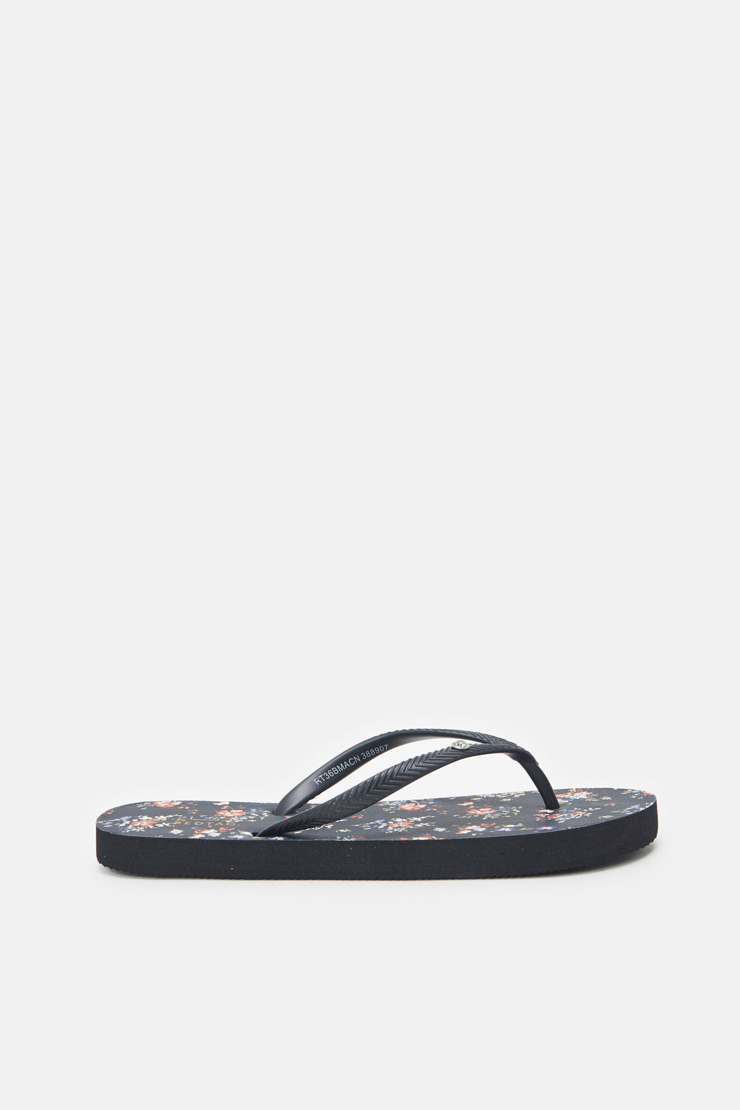 Women Navy Floral Print Flip Flop