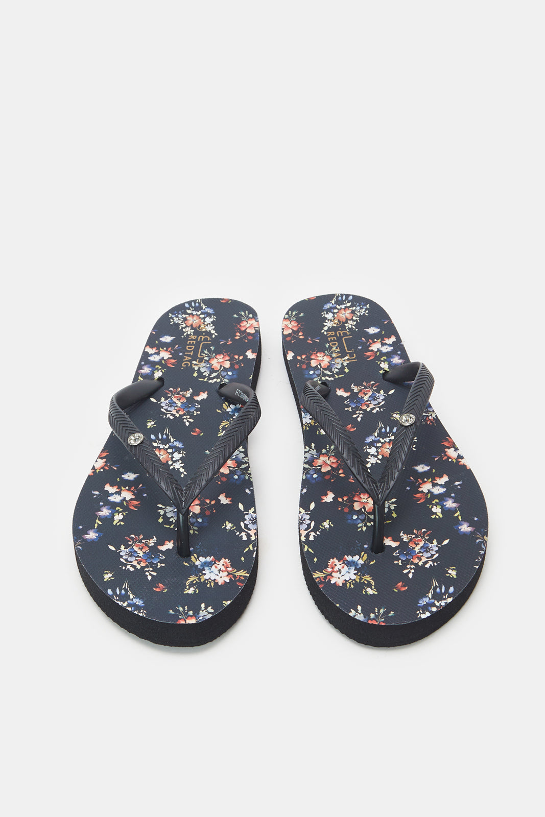 Women Navy Floral Print Flip Flop