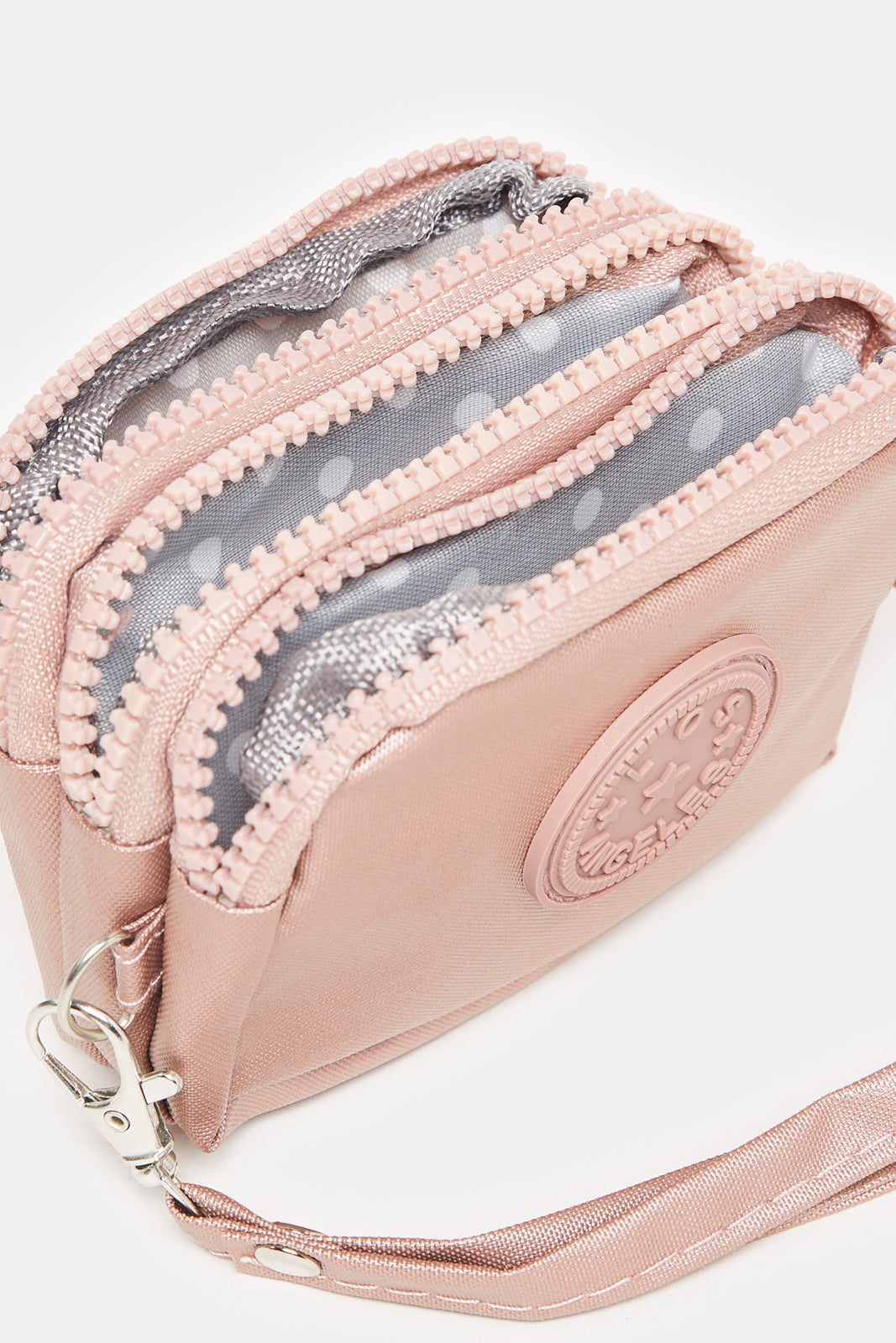Women Pink Embossed Travel Pouch