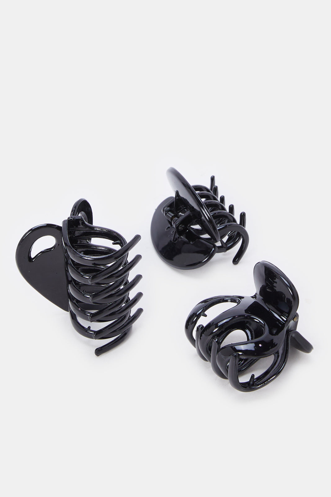 Women Black Solid Hair Claw Set (3 Piece)