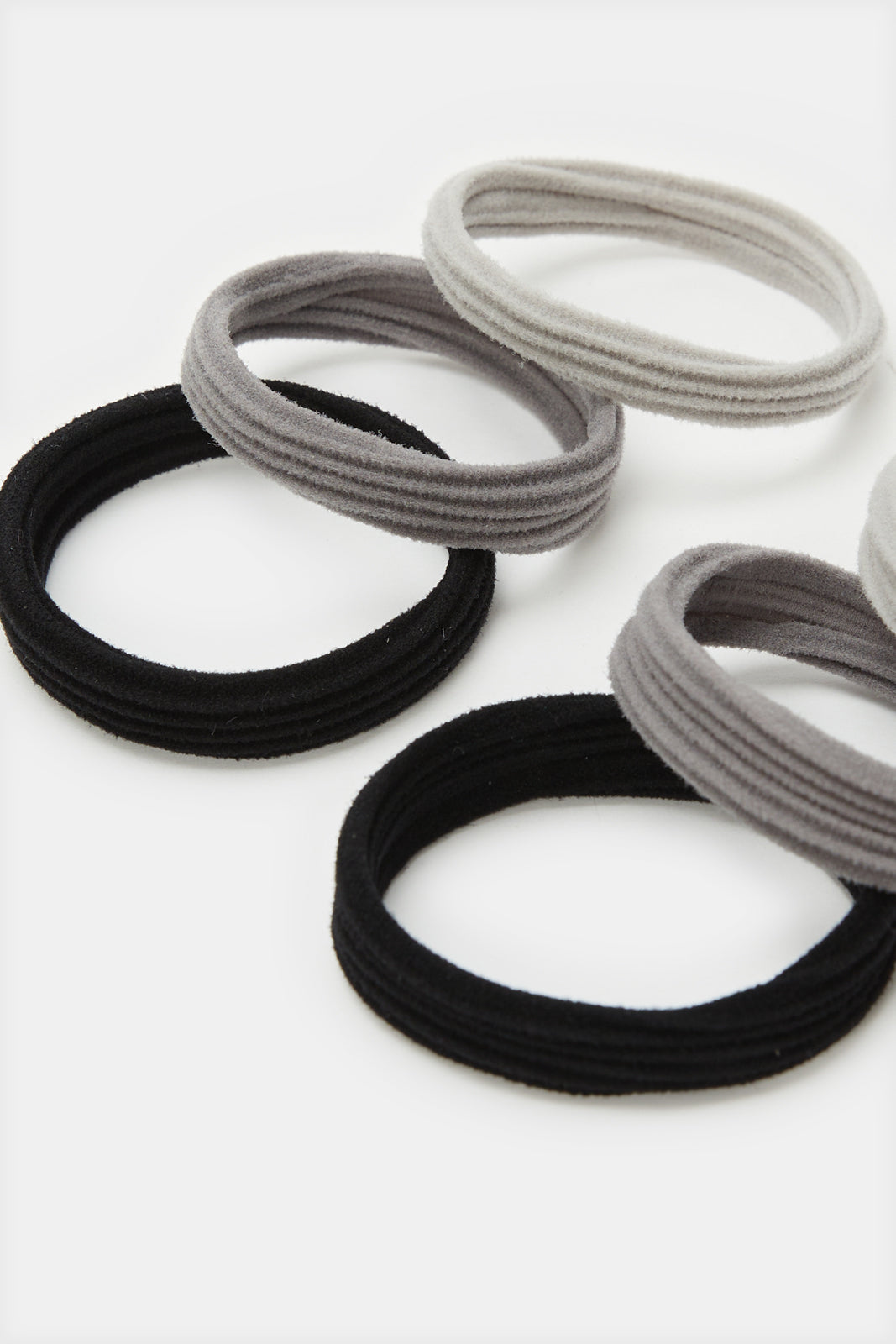 Girls Black And Grey Scrunchy Set (Pack of 9)