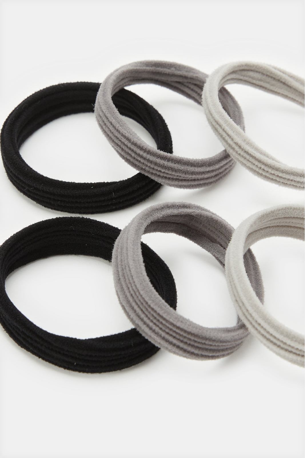 Girls Black And Grey Scrunchy Set (Pack of 9)