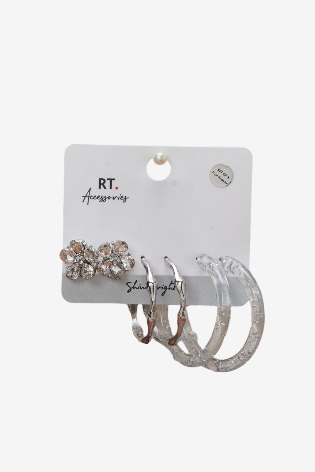 Women Silver Hoop Earring Set (3 Pairs)