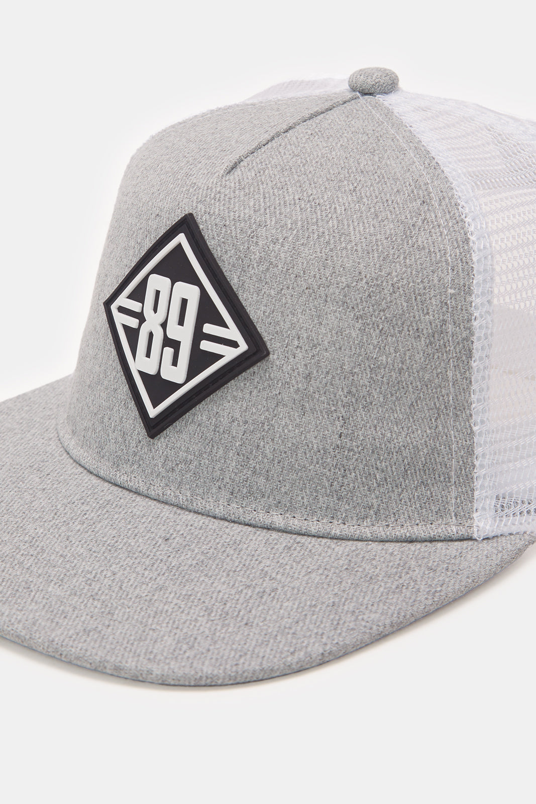 Men Grey And White Cap With Patch