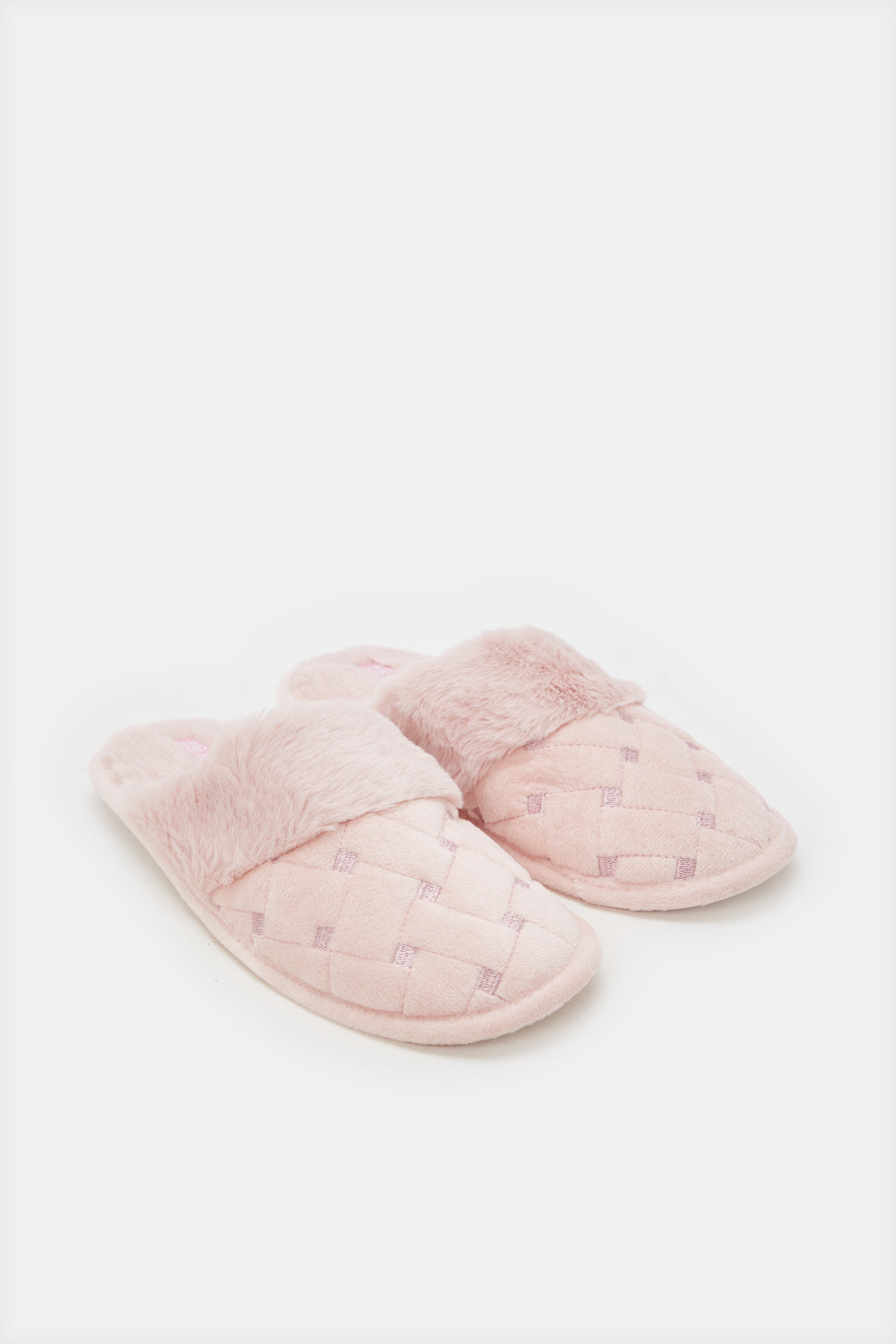 Women Pink Embroidery Trim Slipper