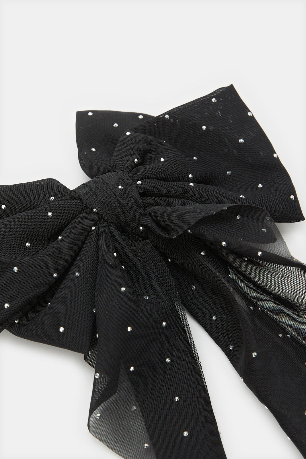Women Black Embellished Bow Hair Clip
