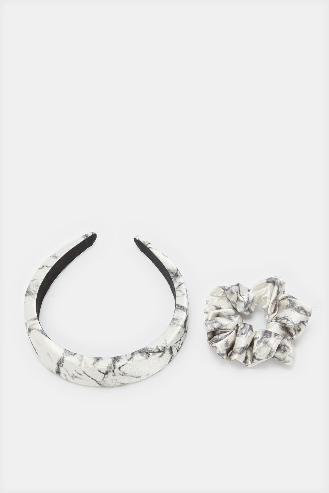 Women White Printed Headband And Scrunchy Set (2 Piece)