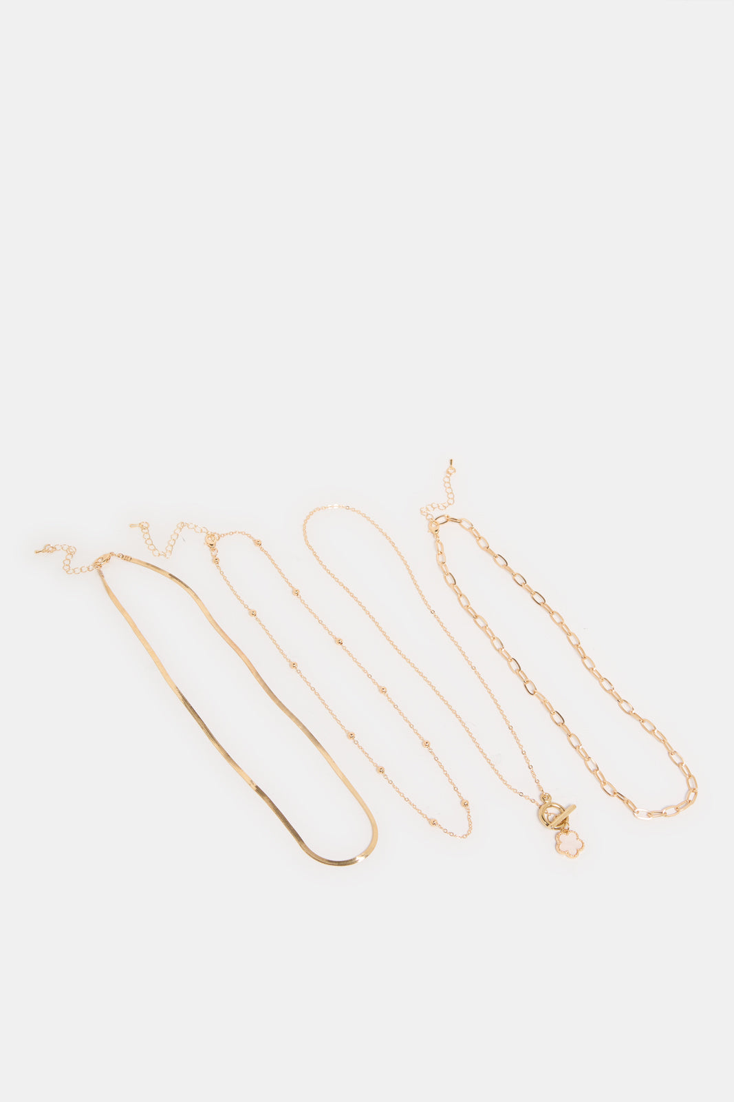 Women Gold Embellished Necklace (4 Piece)