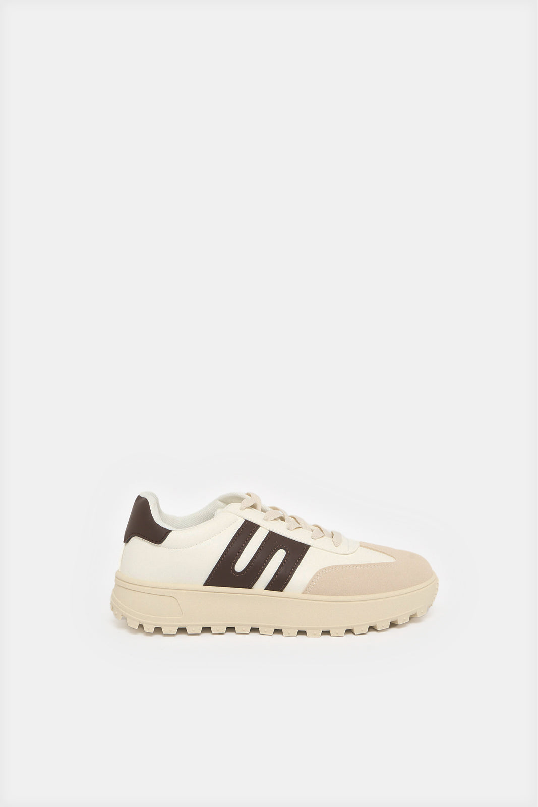 Women White Lace Up Sneakers