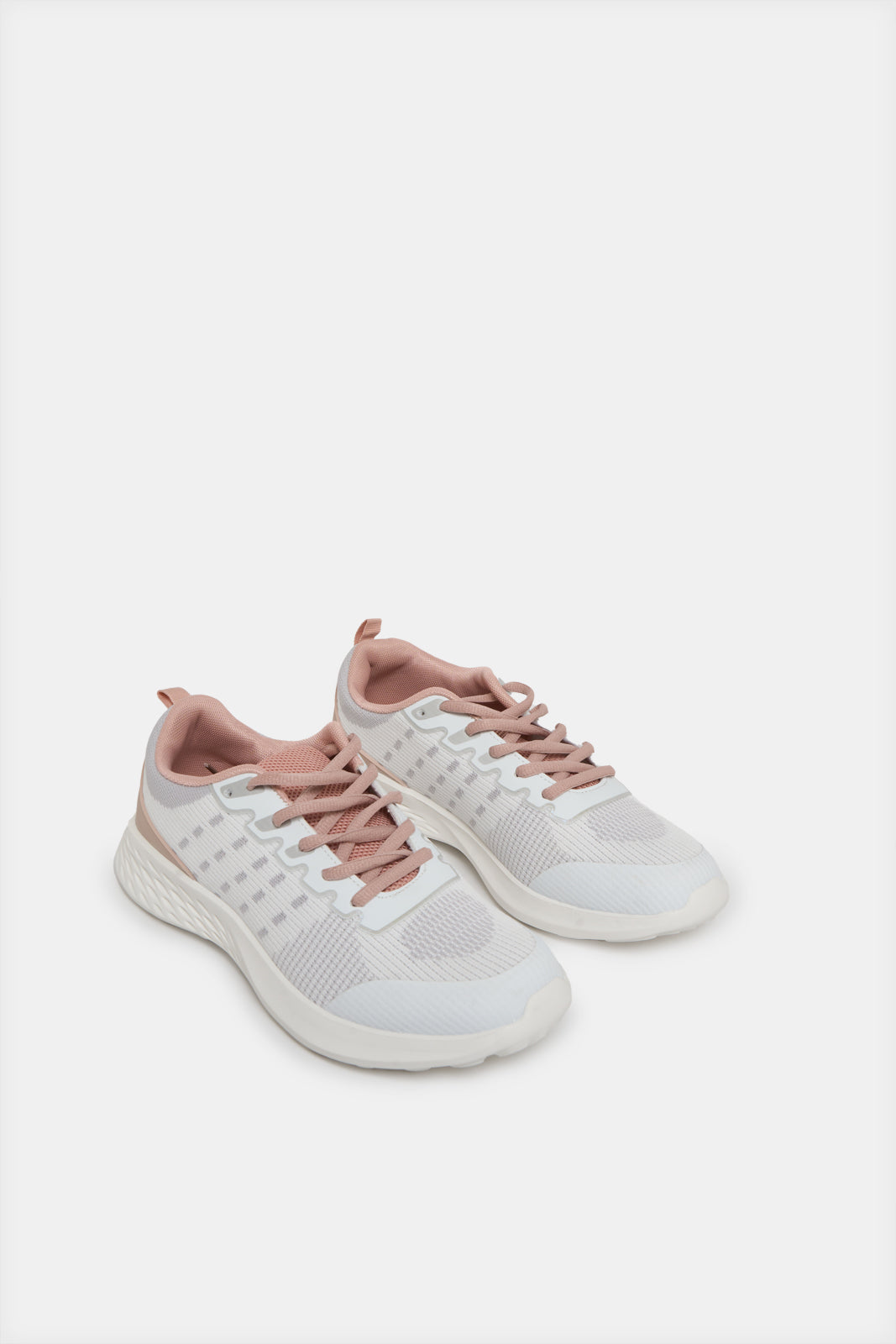 Women White Lace Up Sneakers