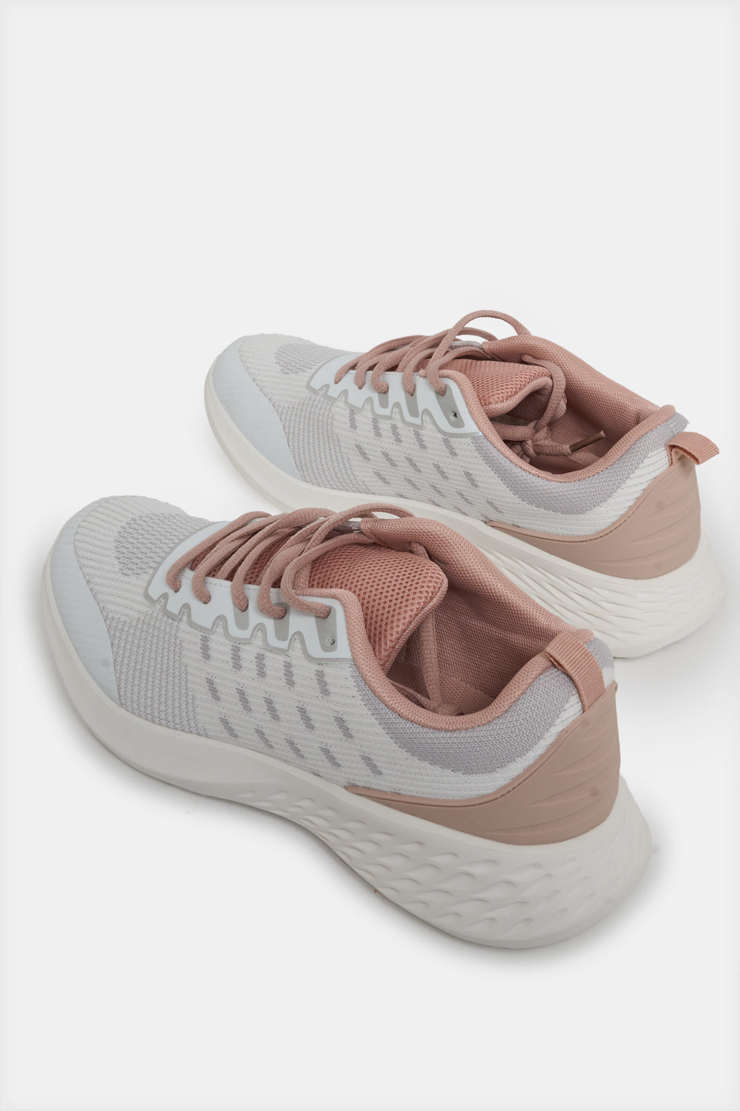 Women White Lace Up Sneakers