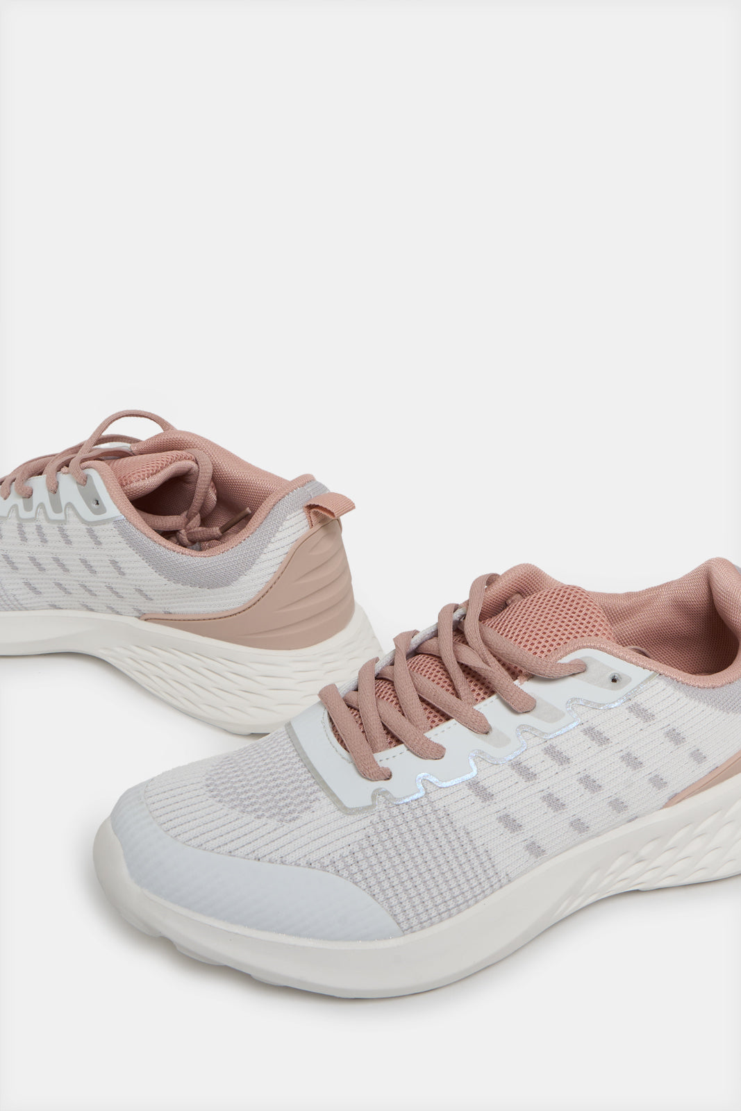 Women White Lace Up Sneakers