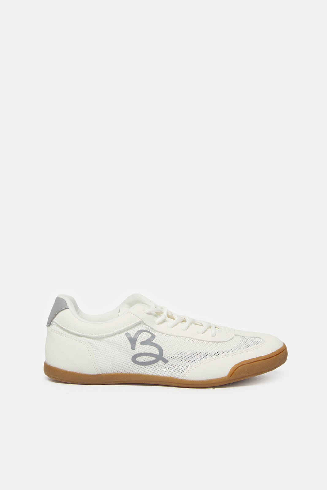 Women White Mesh Lace Up Sneakers