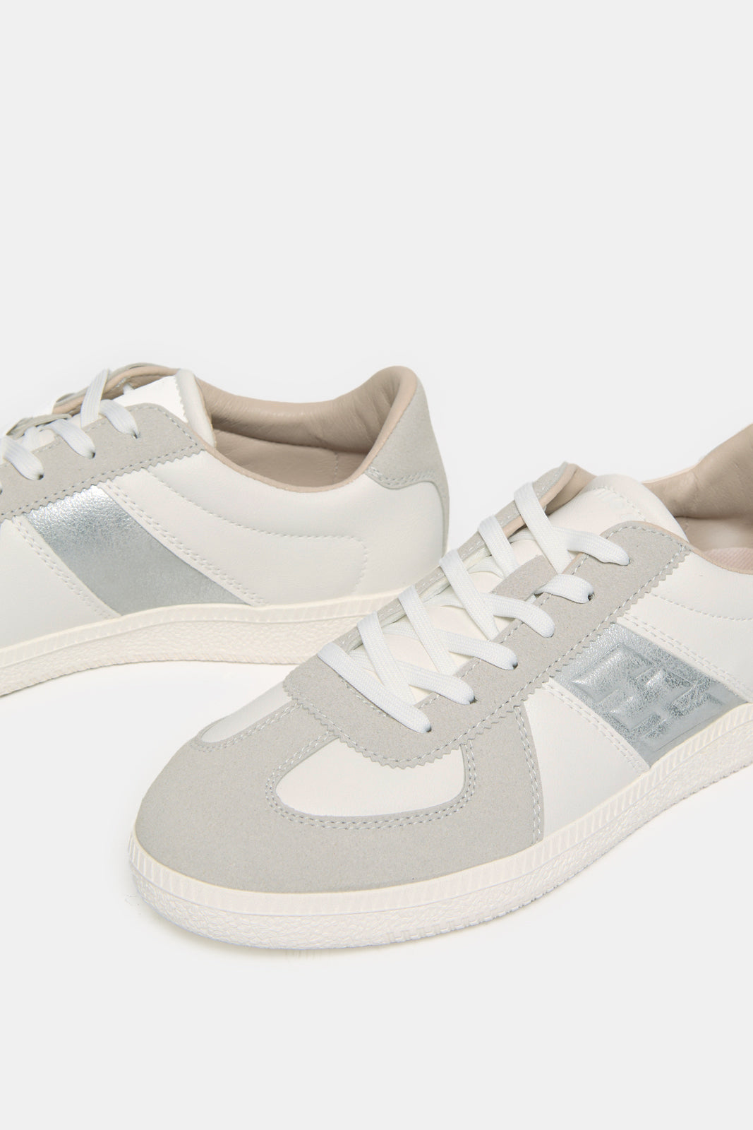 Women Grey Lace Up Shoes