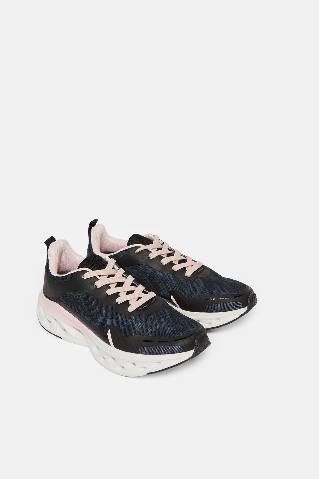 Women Navy Embellished Lace Up Sneakers