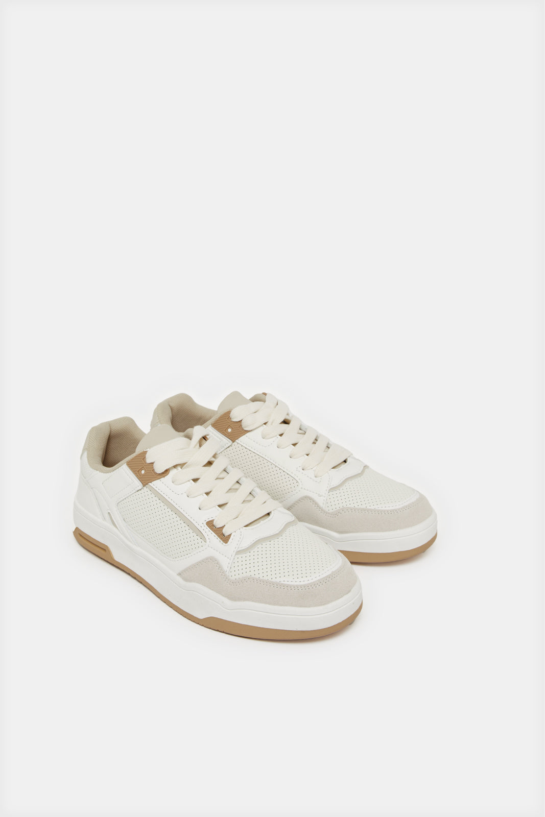 Women Ivory Textured Sneakers