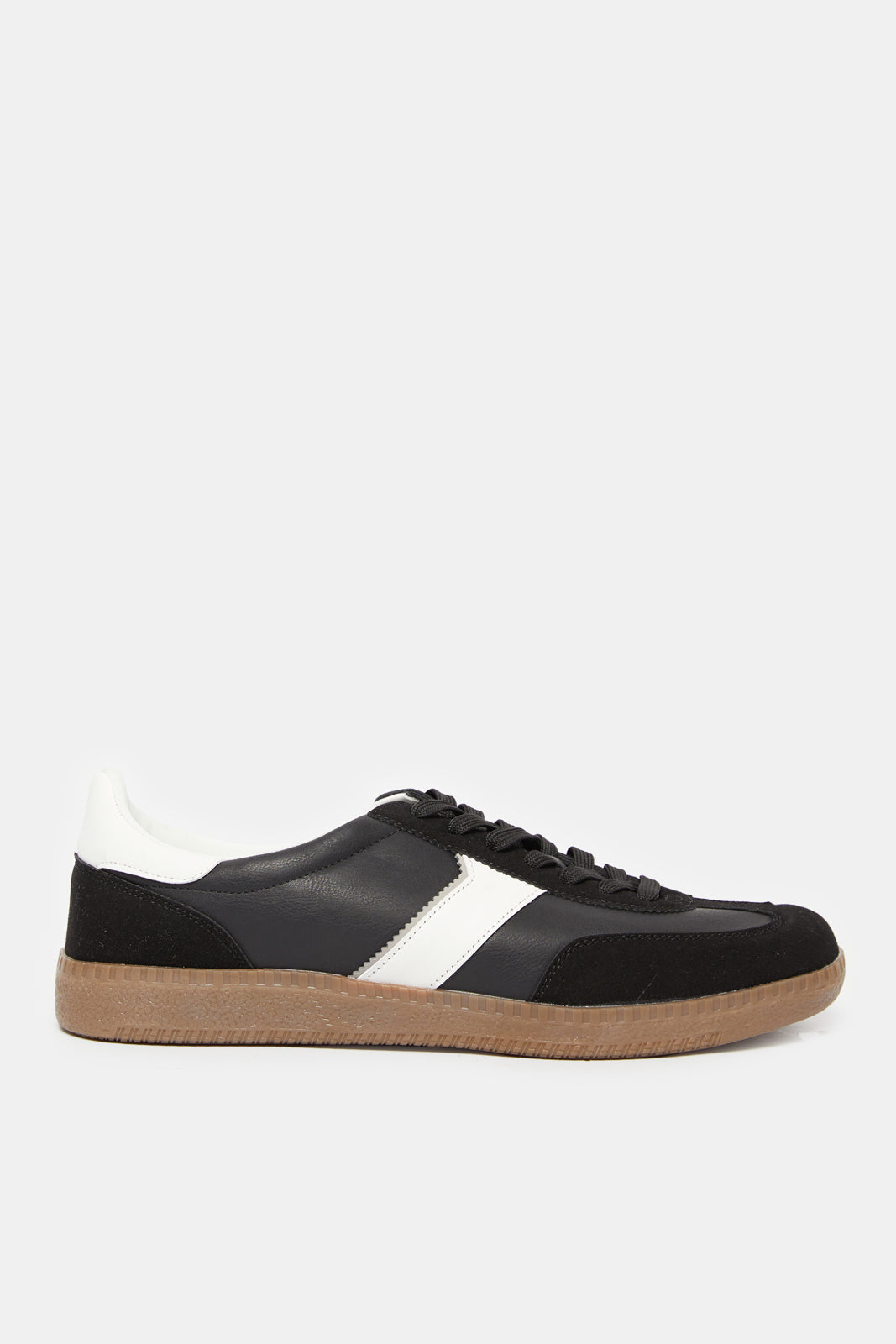 Men Black Material Block Sneakers