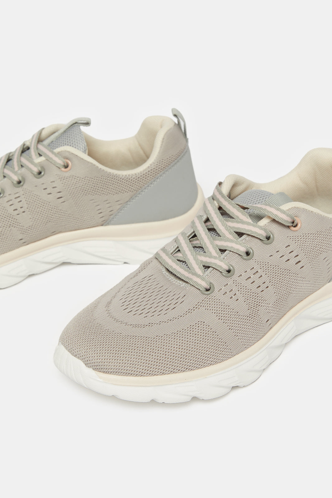 Women Grey Lace Up Sneakers
