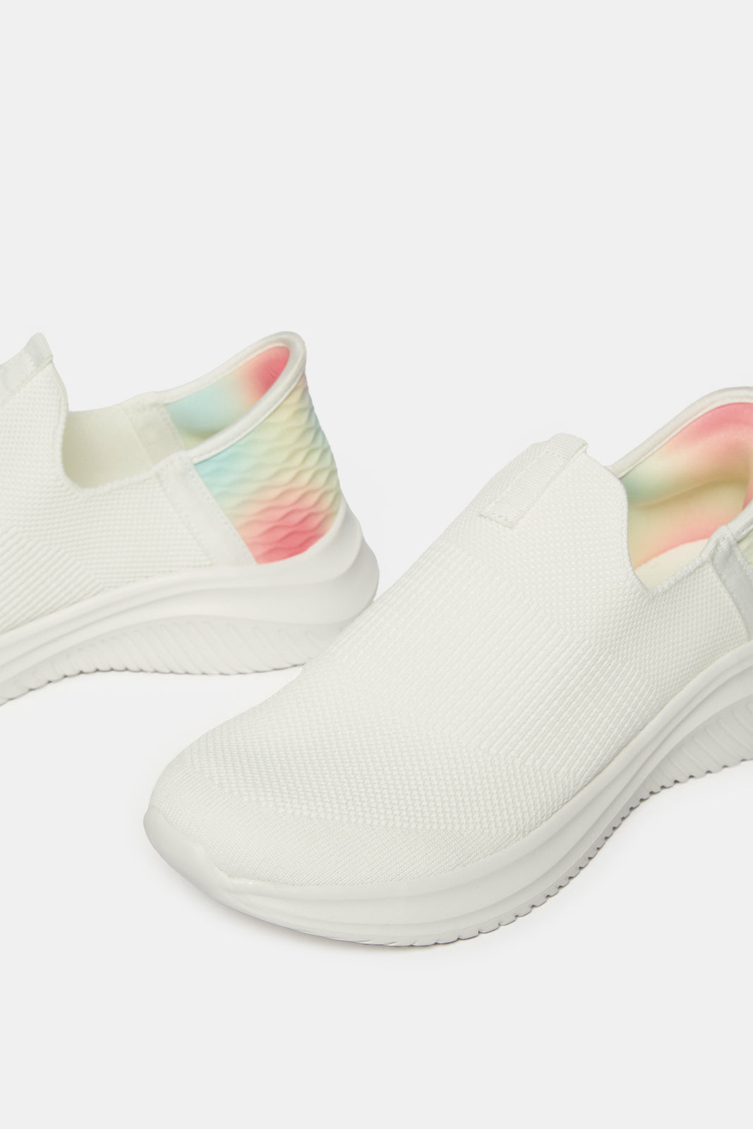 Women White Slip On Sneakers