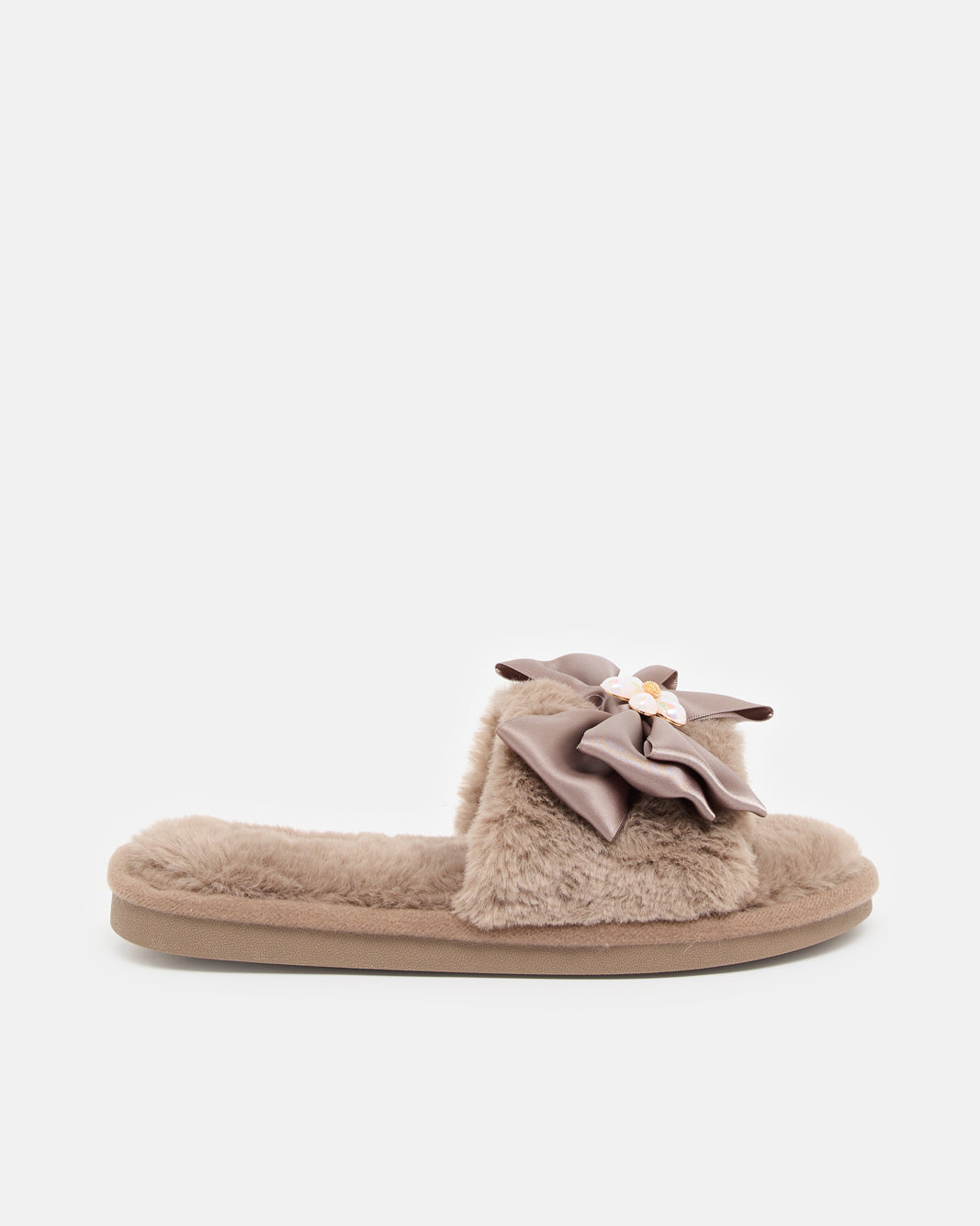 Women Taupe Embellished Slipper