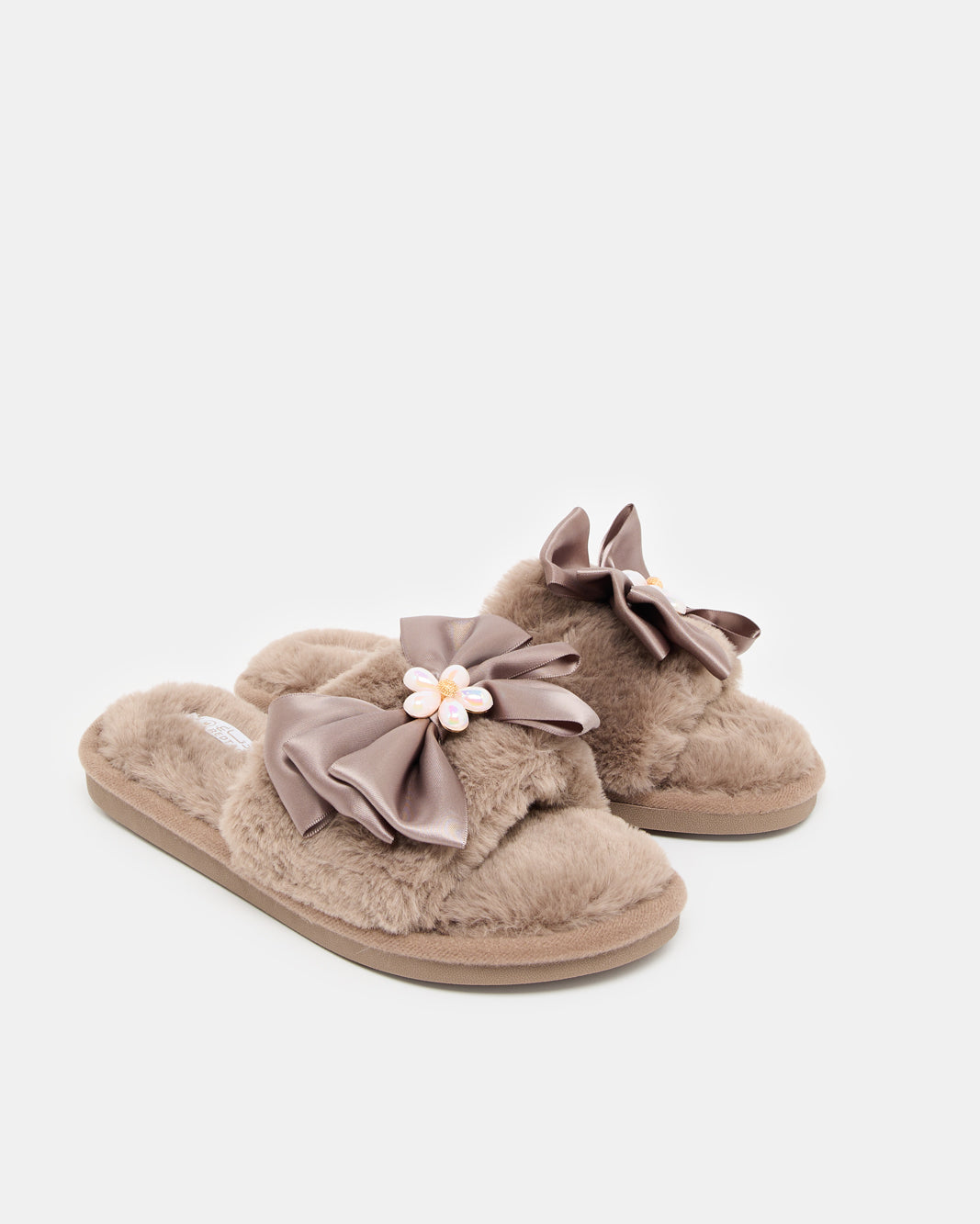 Women Taupe Embellished Slipper