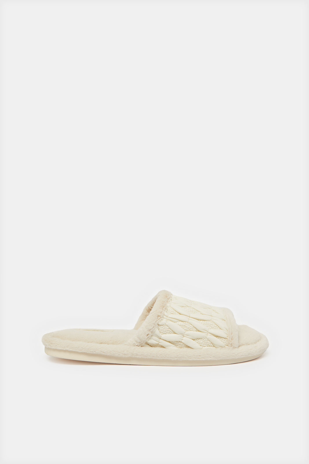 Women Beige Embossed Slipper