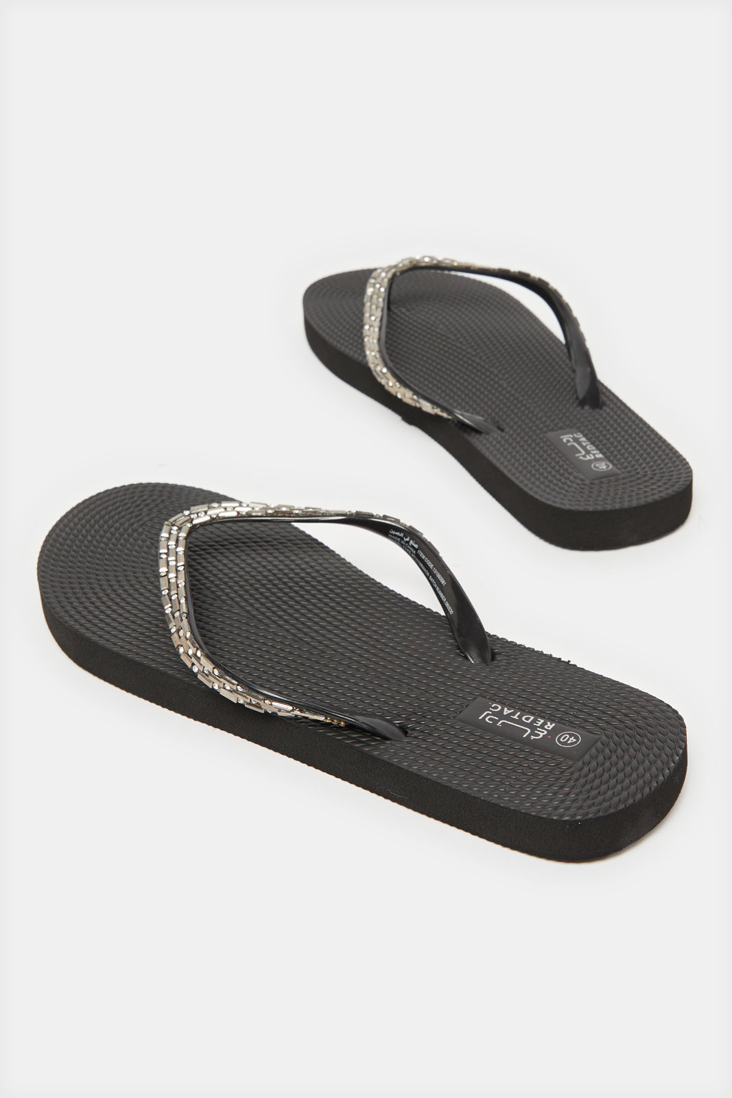 Women Black Embellished Flip Flop