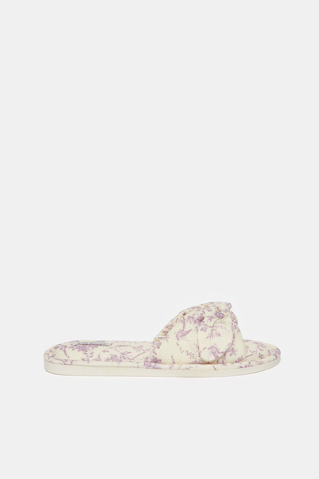Women Cream Printed Slipper