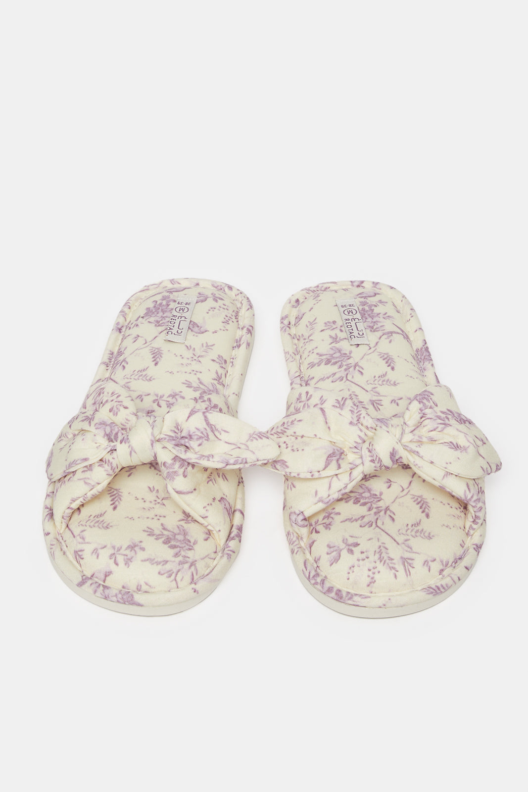 Women Cream Printed Slipper
