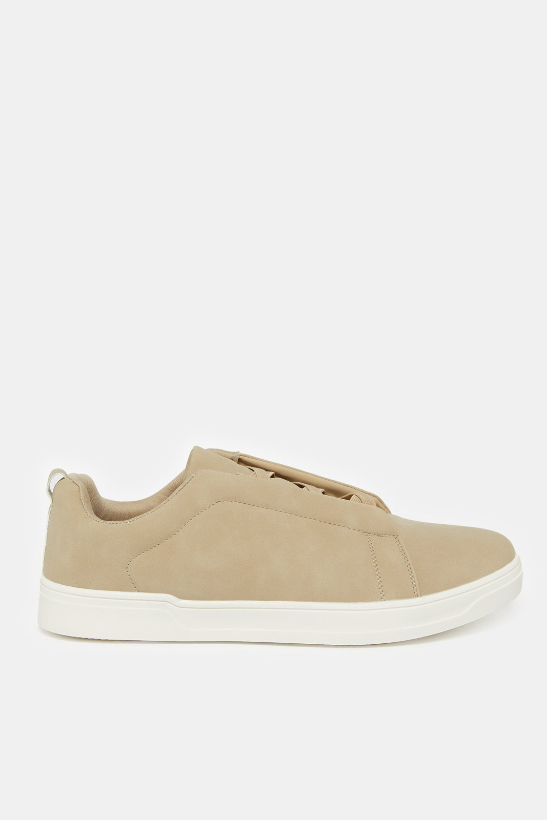 Men Beige Slip On Sneakers