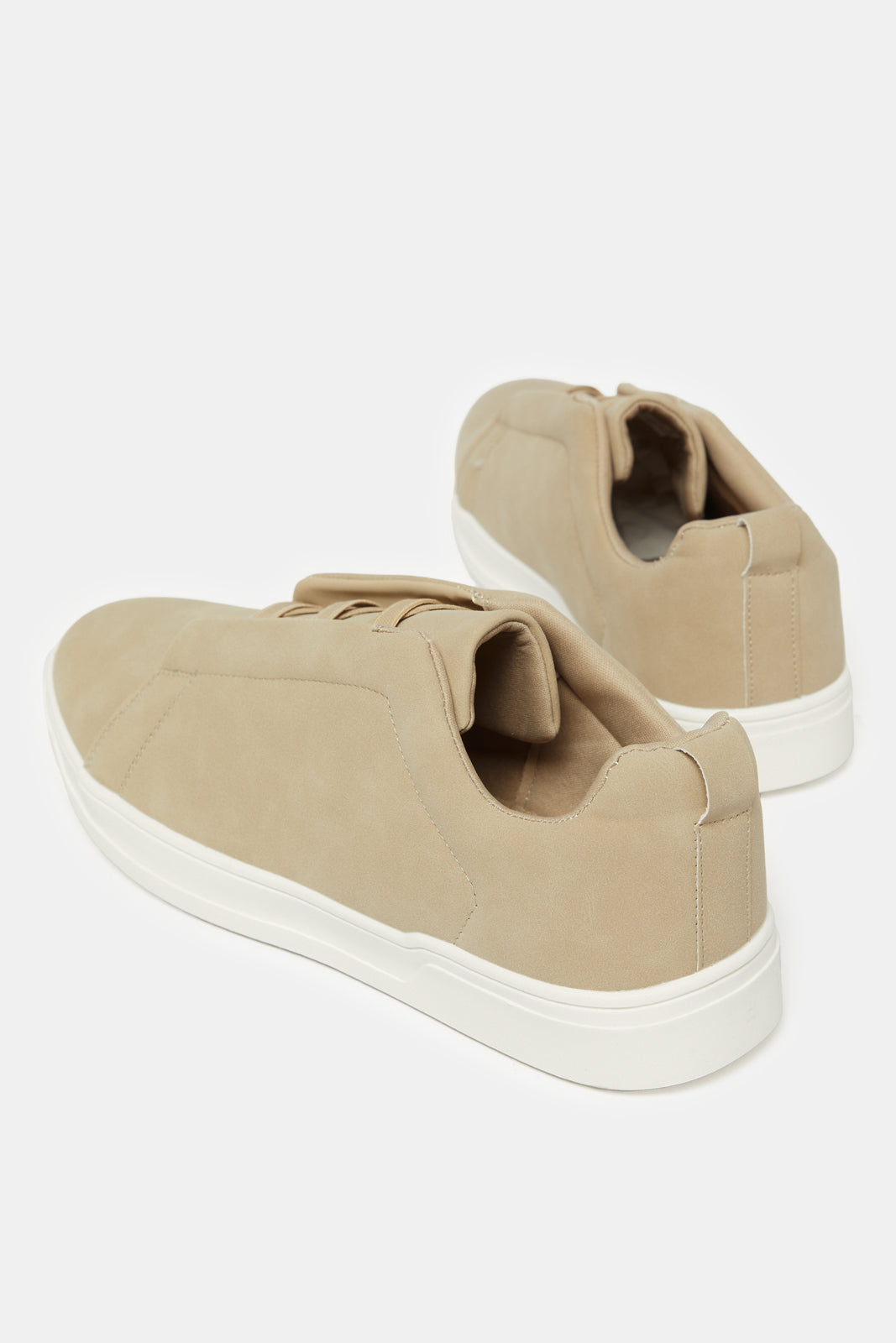 Men Beige Slip On Sneakers