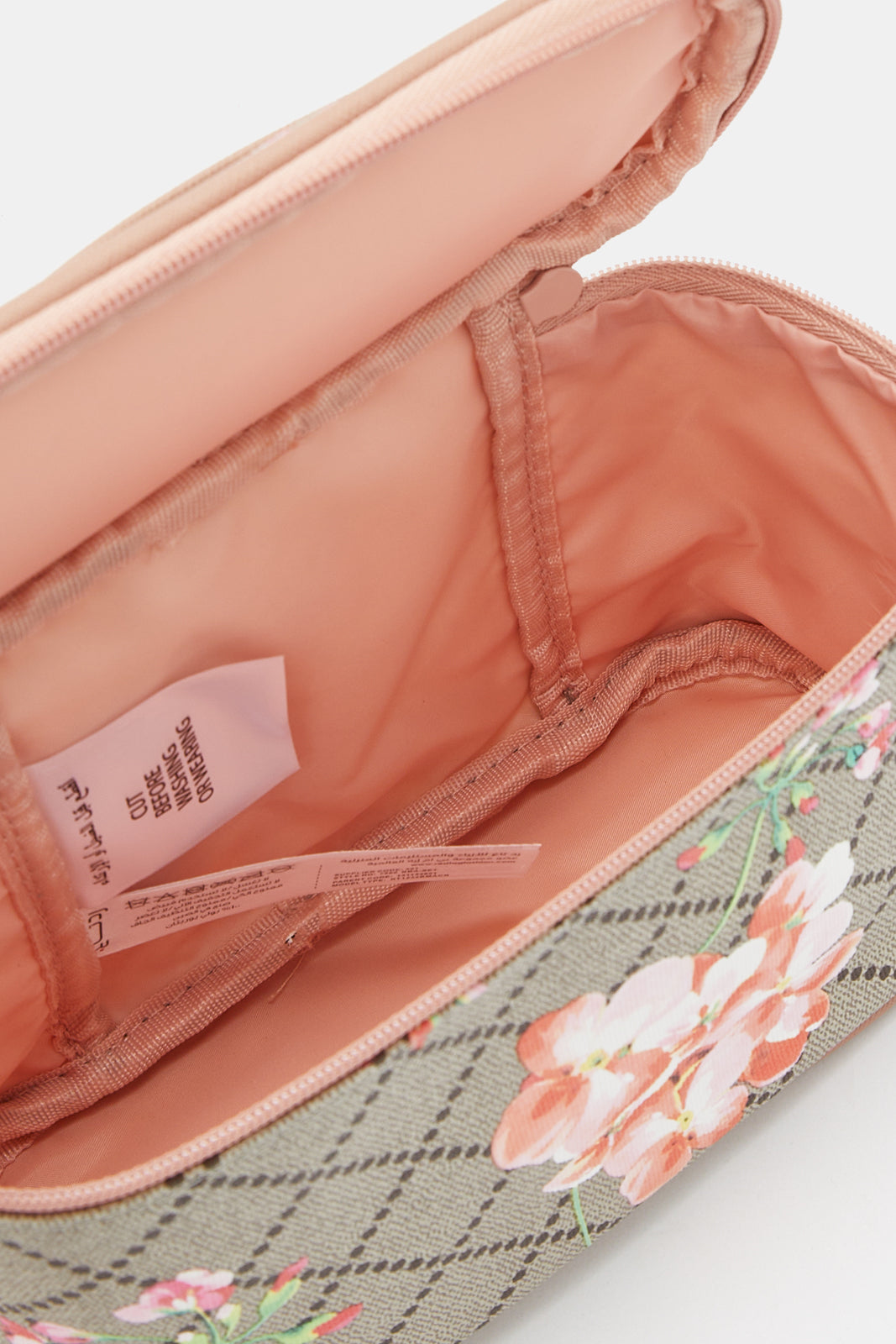 Women Pink And Beige Printed Cosmetic Pouch Set (4 Piece)