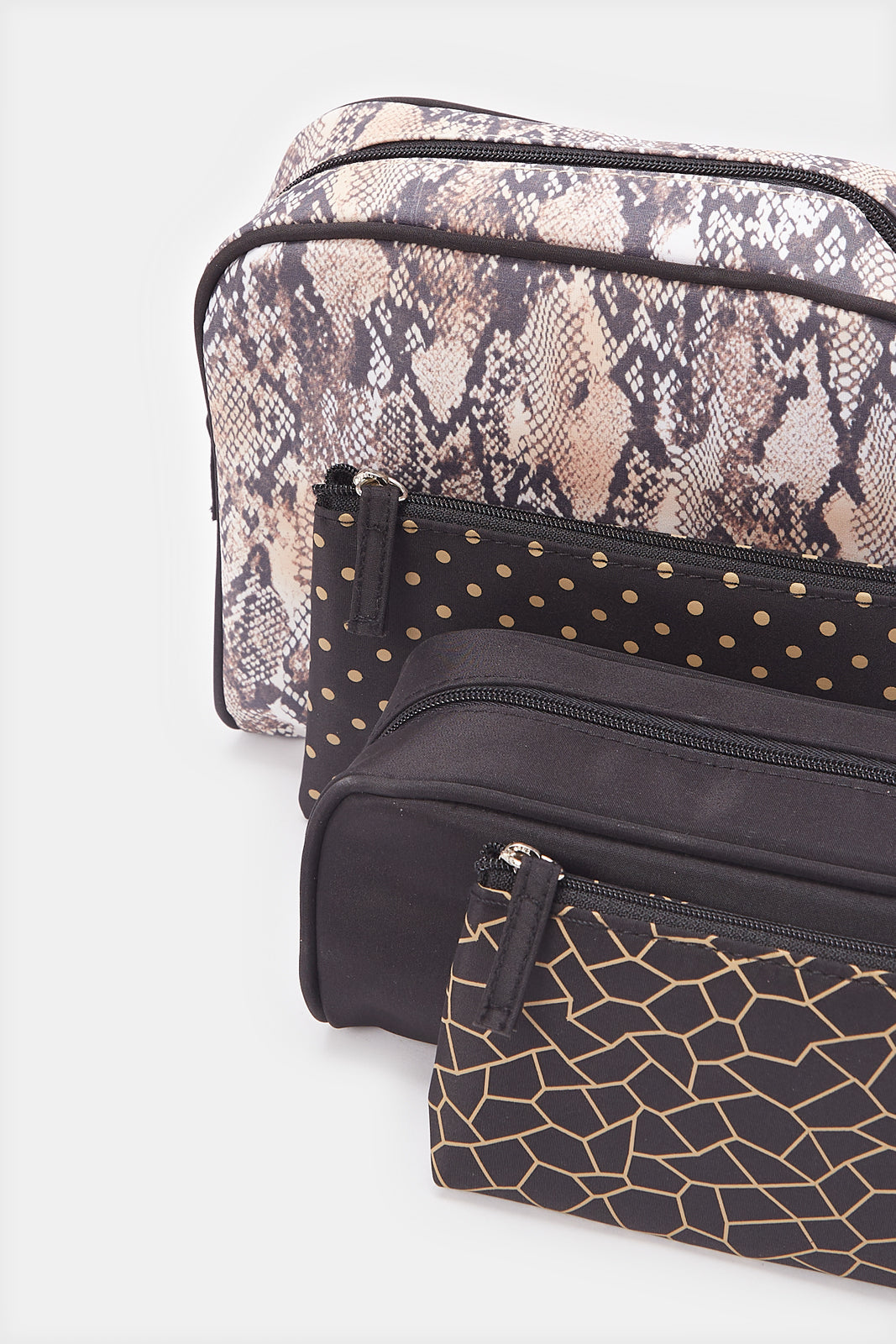 Women Multicolor Printed Cosmetic Pouch Set (4 Piece)
