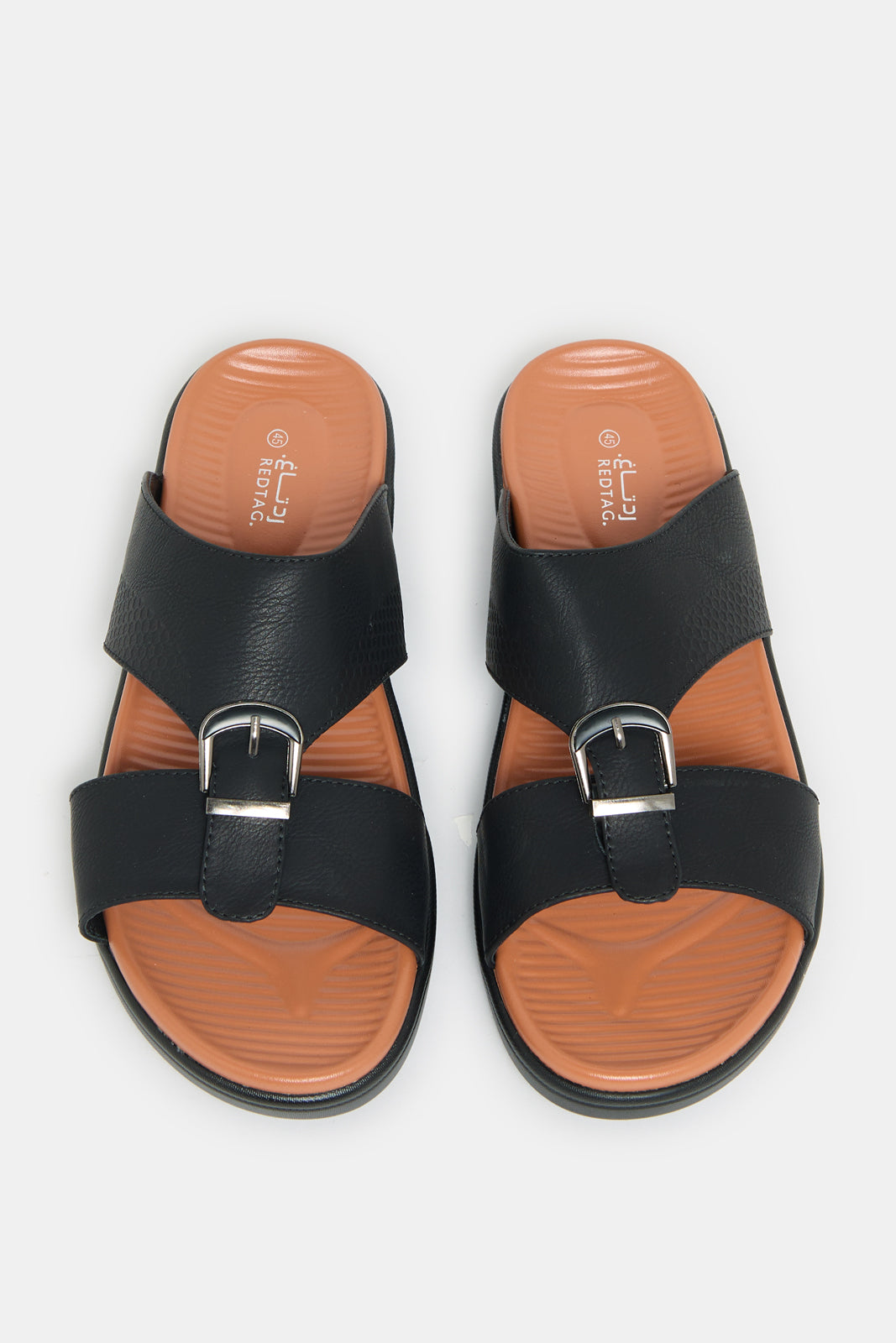 Men Black Platform Arabic Sandals
