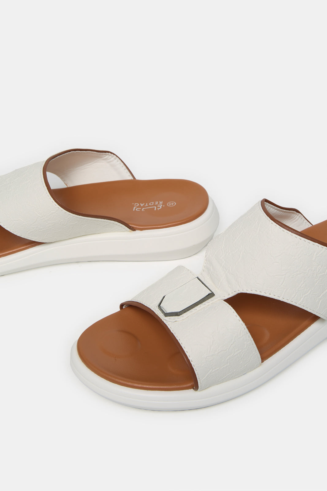 Men  White Platform Arabic Sandals