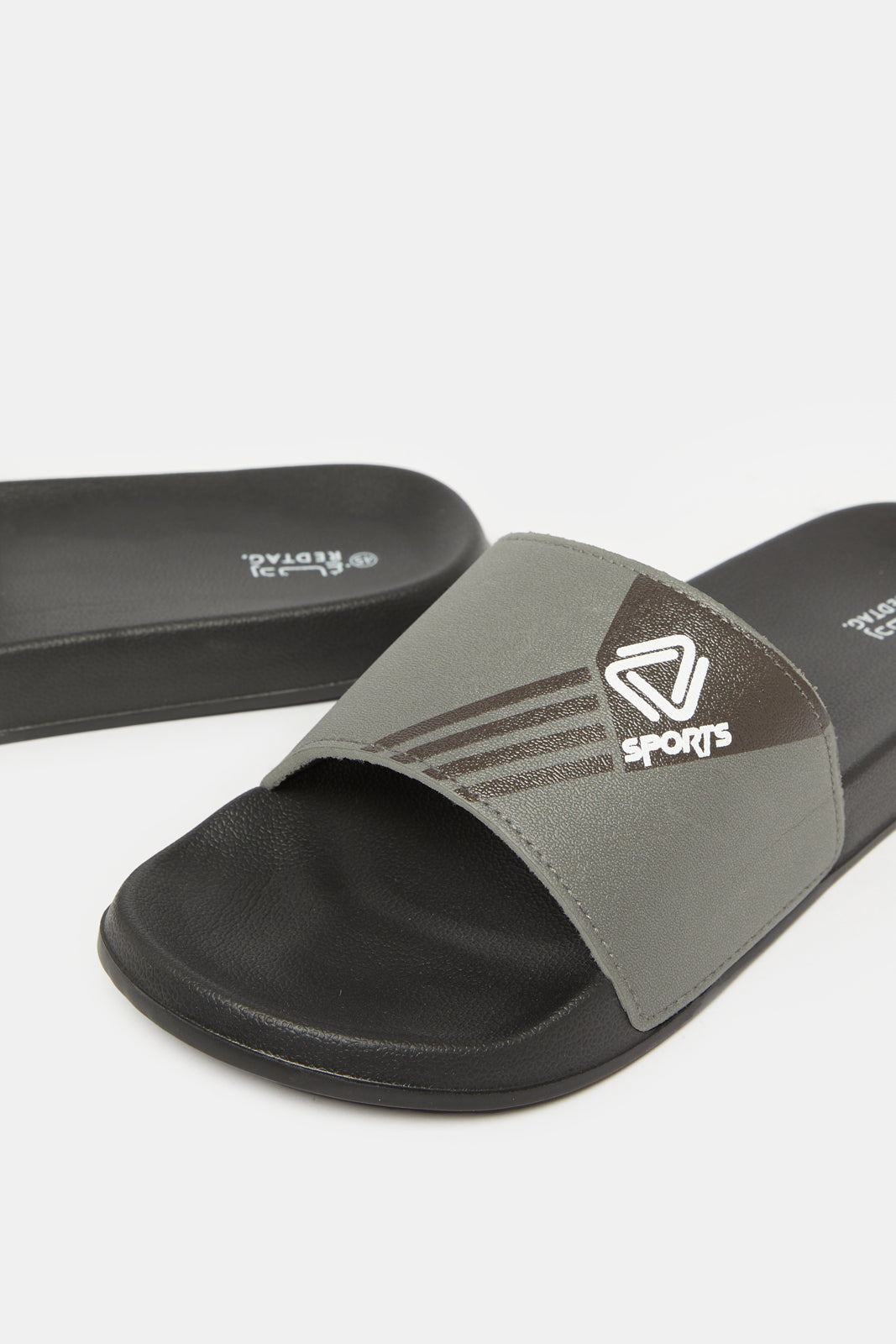Men Grey Printed Slide