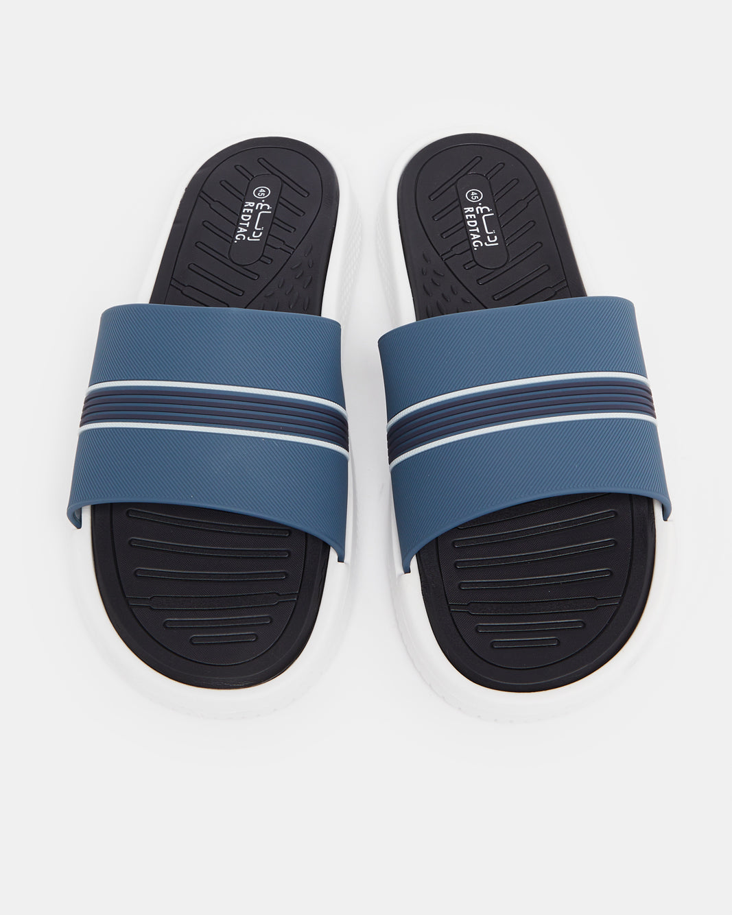 Men Blue Printed Slides