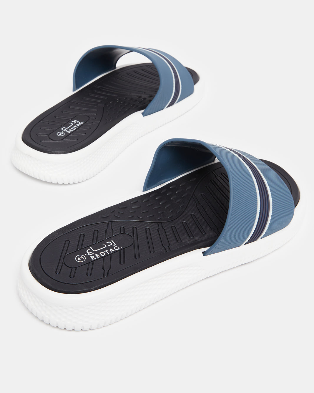 Men Blue Printed Slides