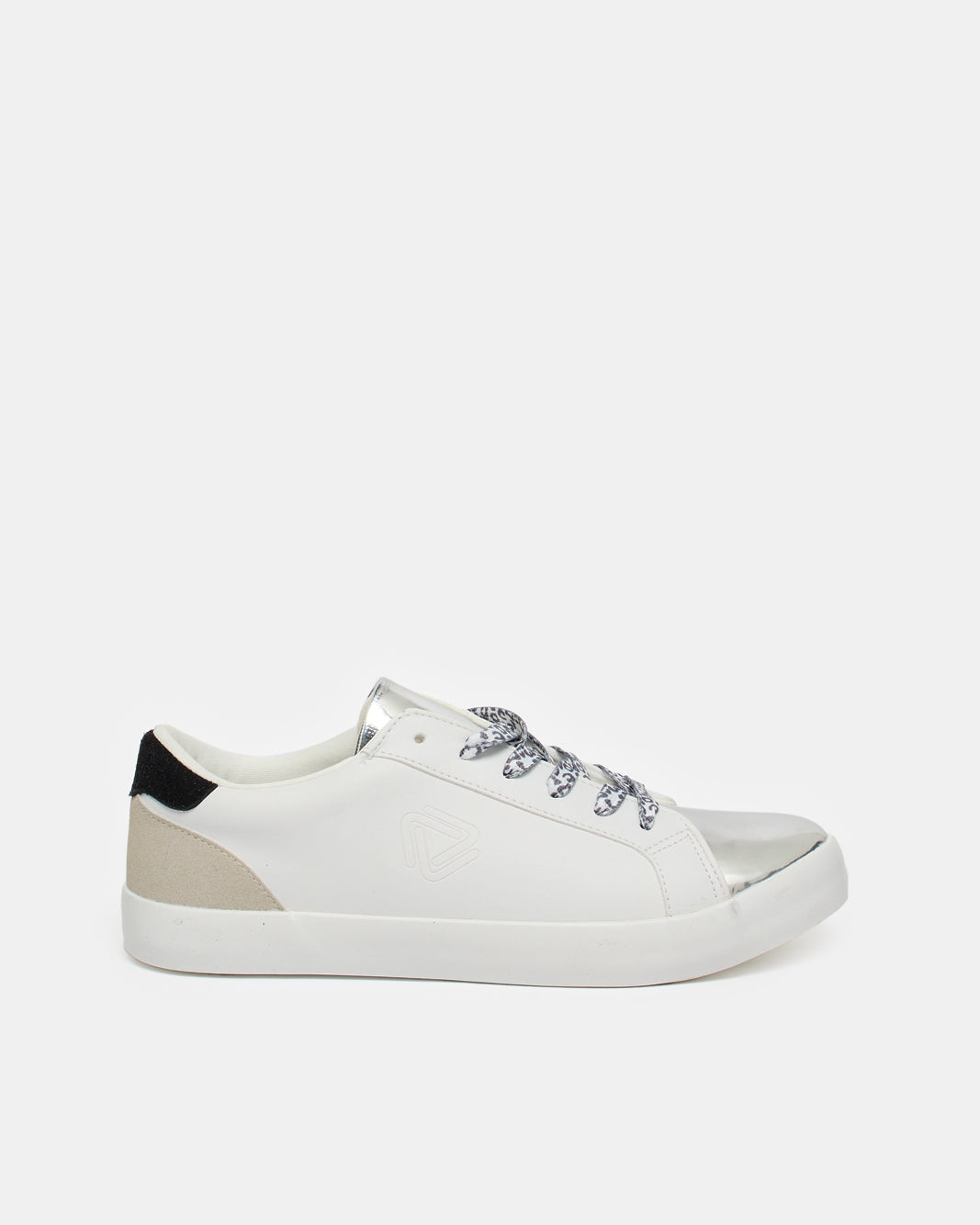 Women White Lace Up Sneakers