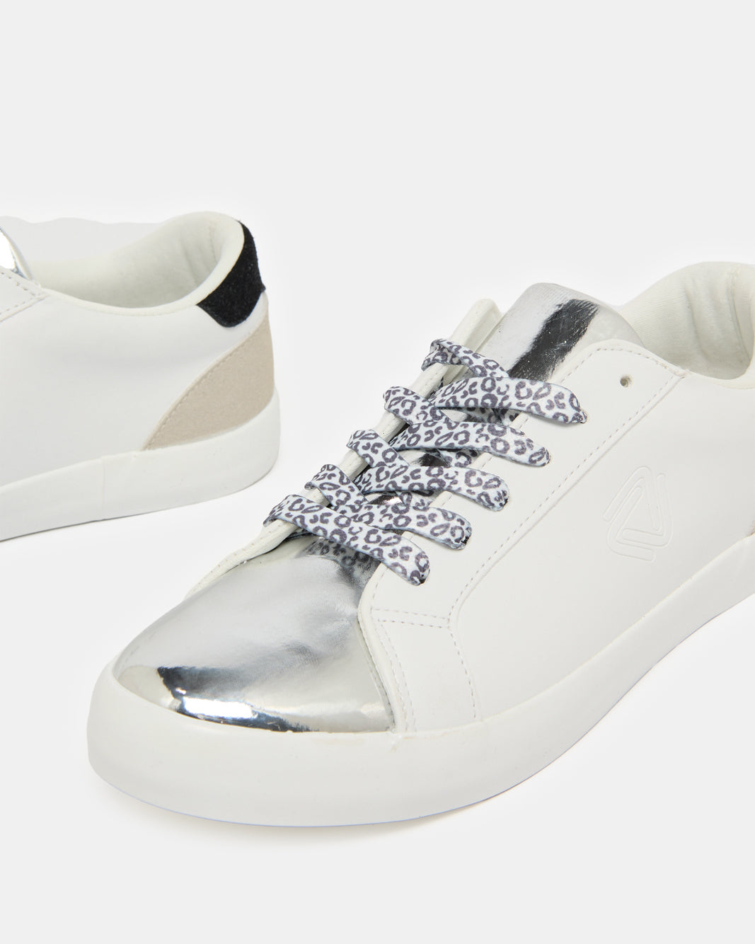 Women White Lace Up Sneakers