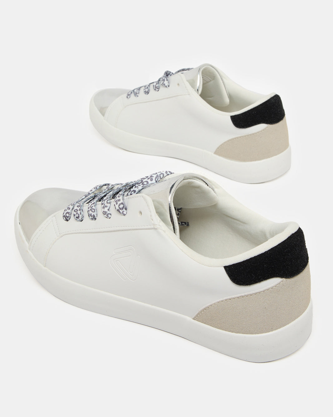 Women White Lace Up Sneakers