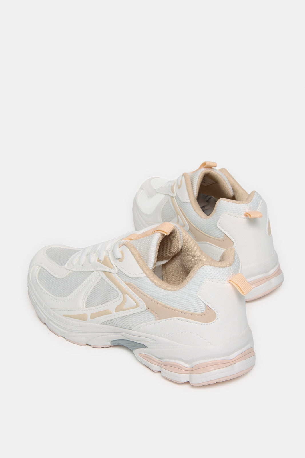 Women White Lace Up Sneakers