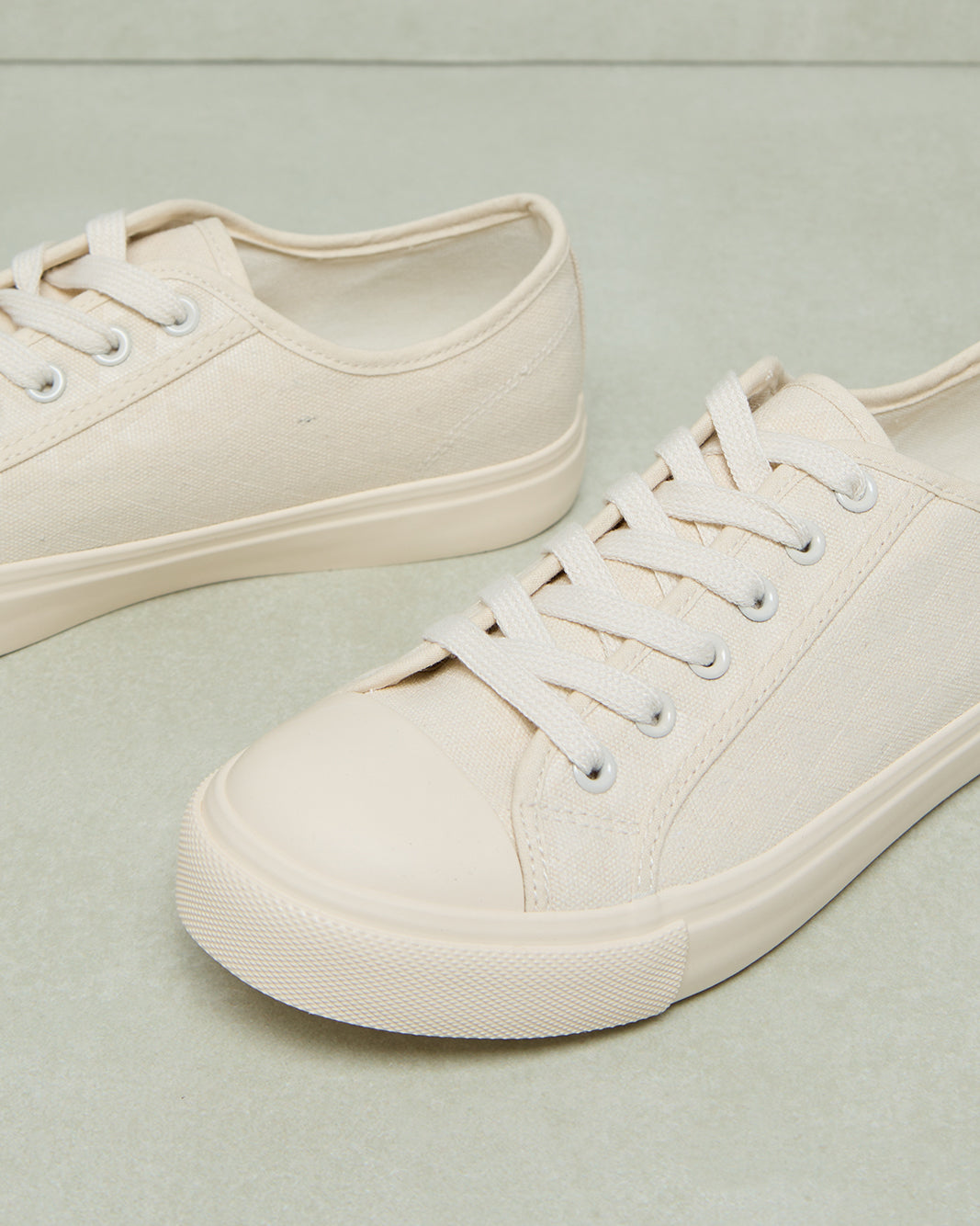 Women Beige Canvas Lace Up