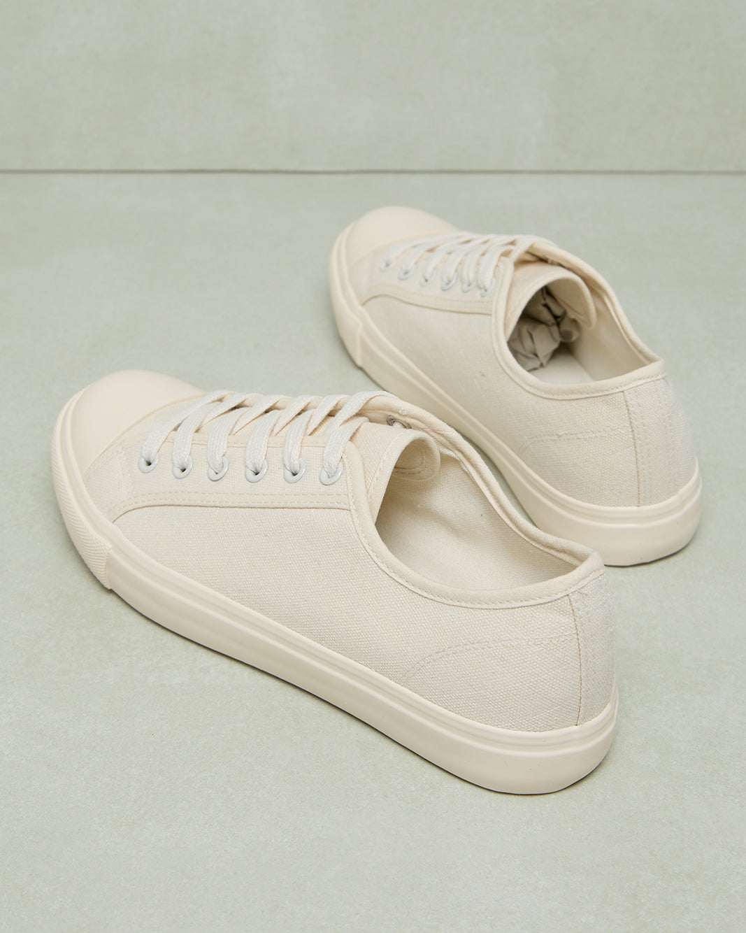 Women Beige Canvas Lace Up