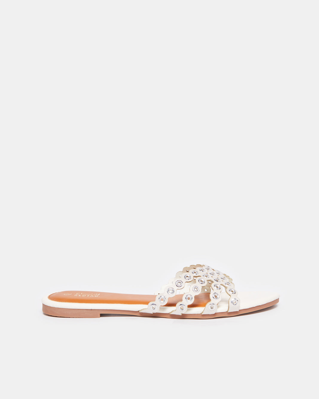 Women White Strappy Mule