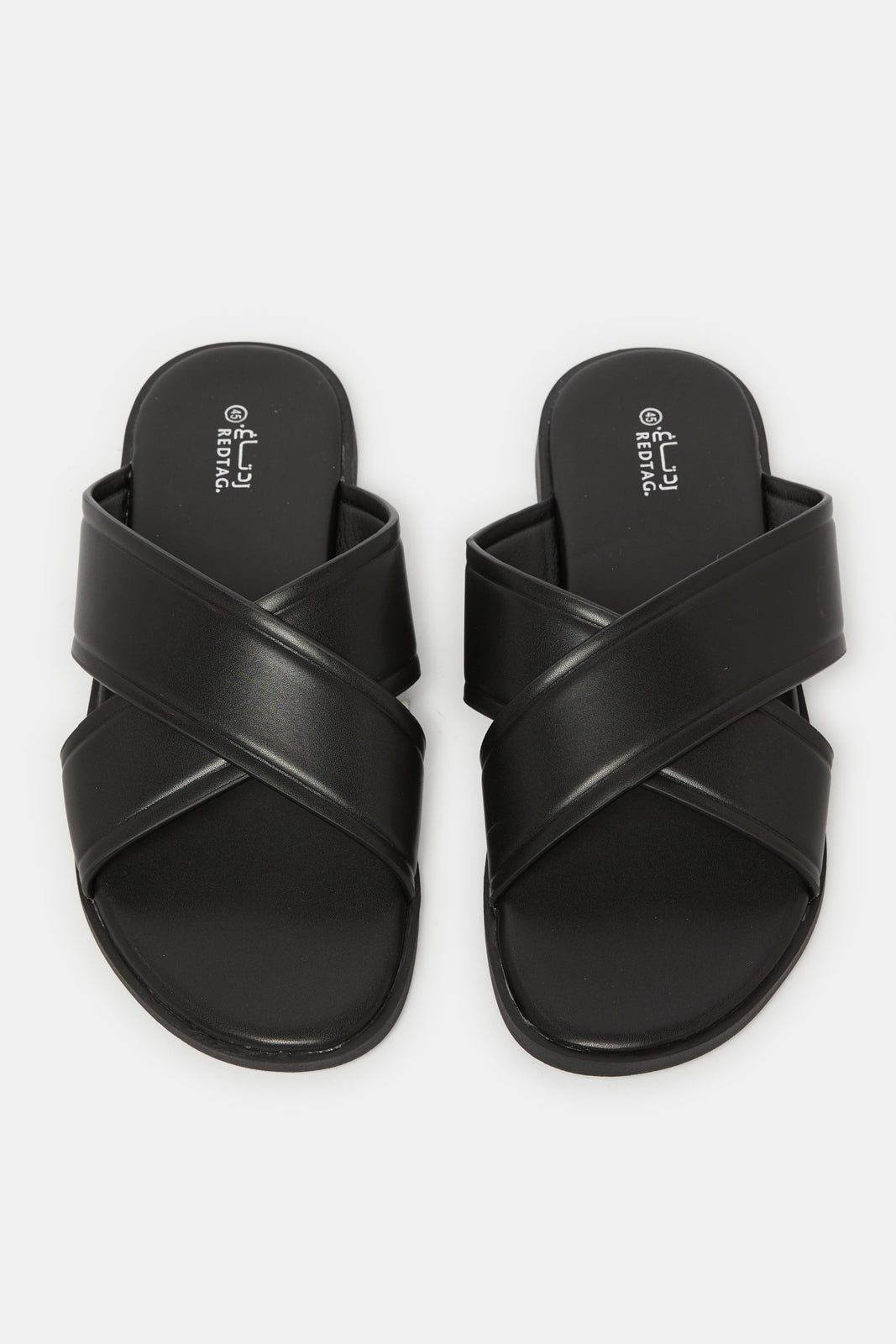 Men Black Plain Sandals