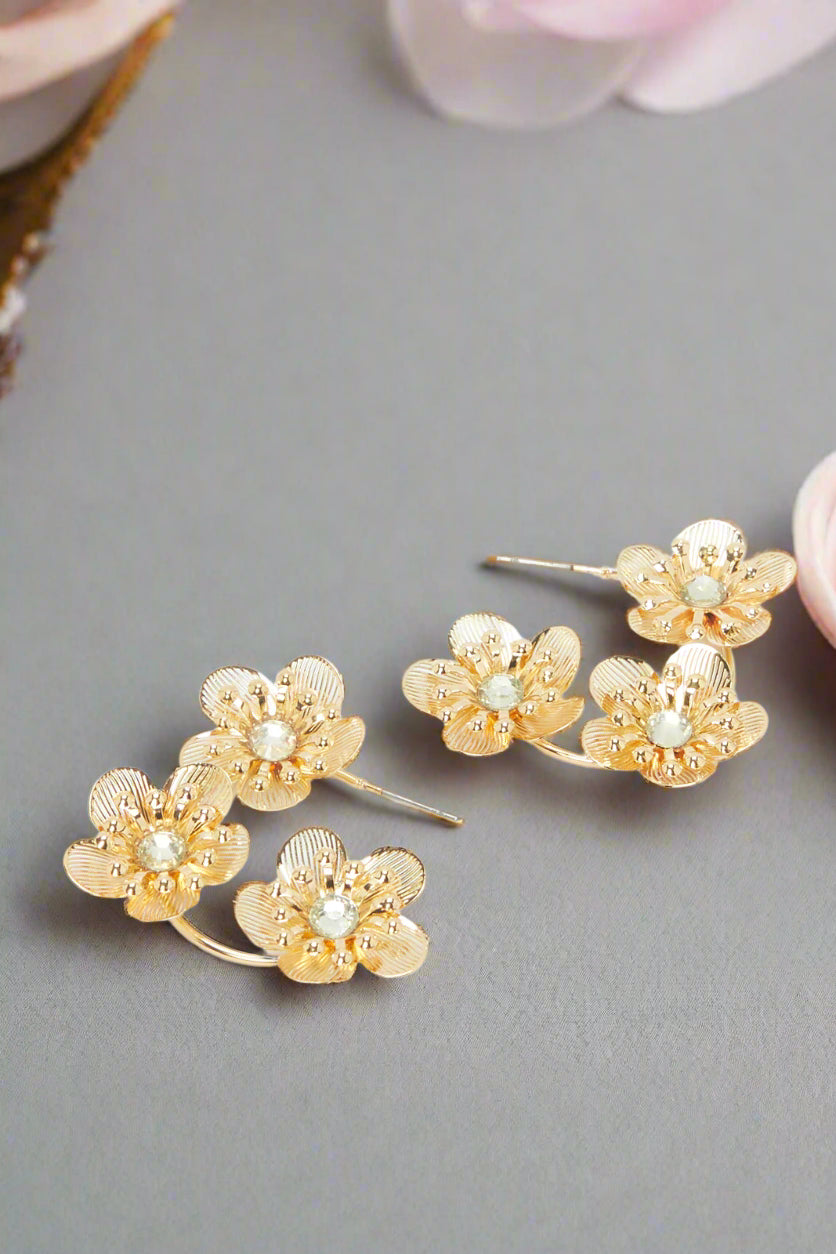 Women Gold Embellished Earrings