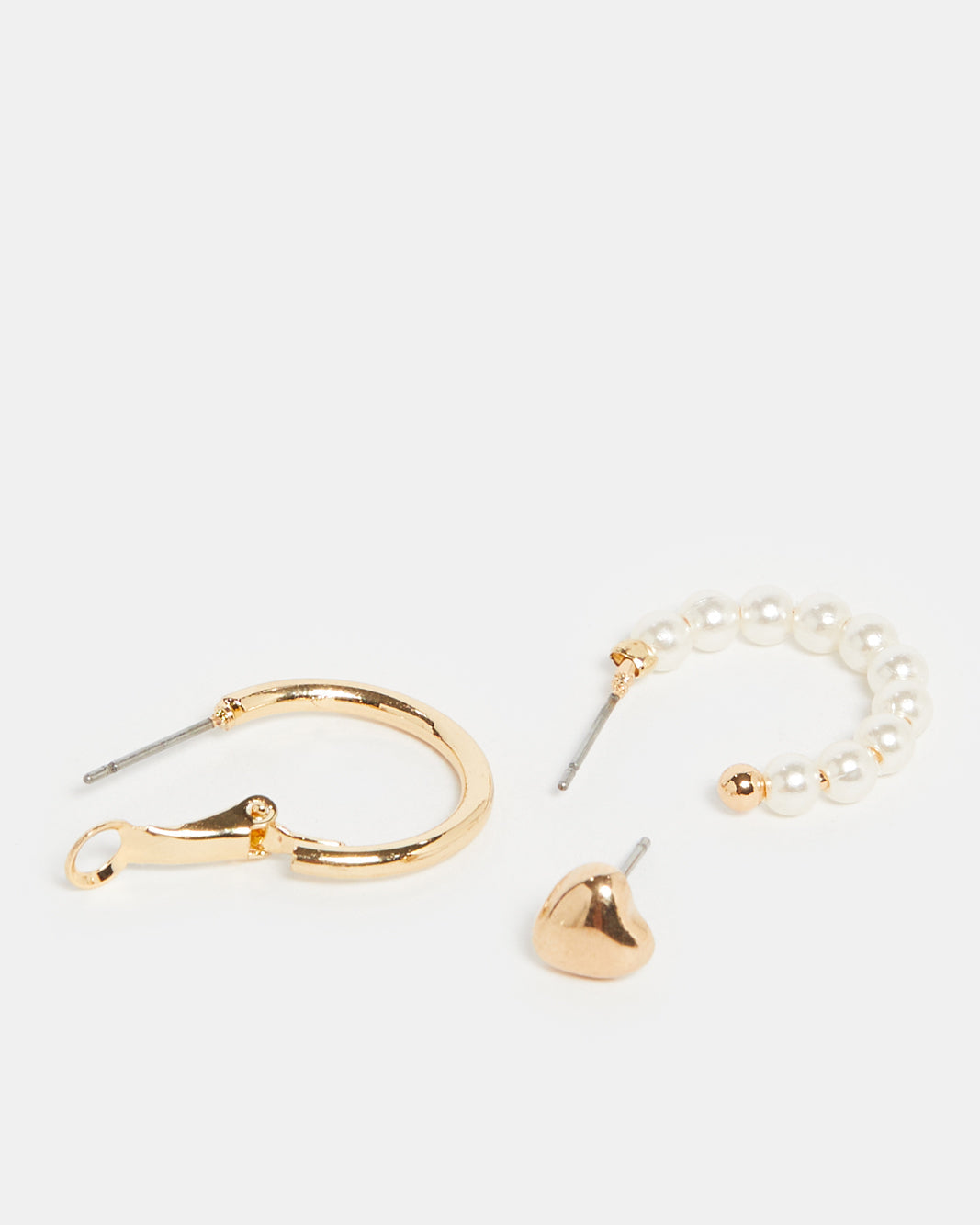 Women Gold Embellished Studs (Pack of 3)