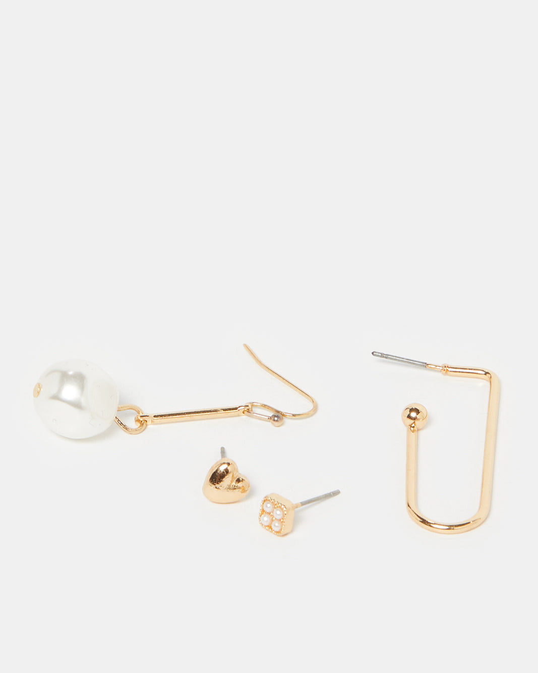 Women Gold Embellished Studs (Pack of 4)